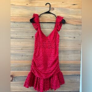 Selfie Leslie mini red floral dress